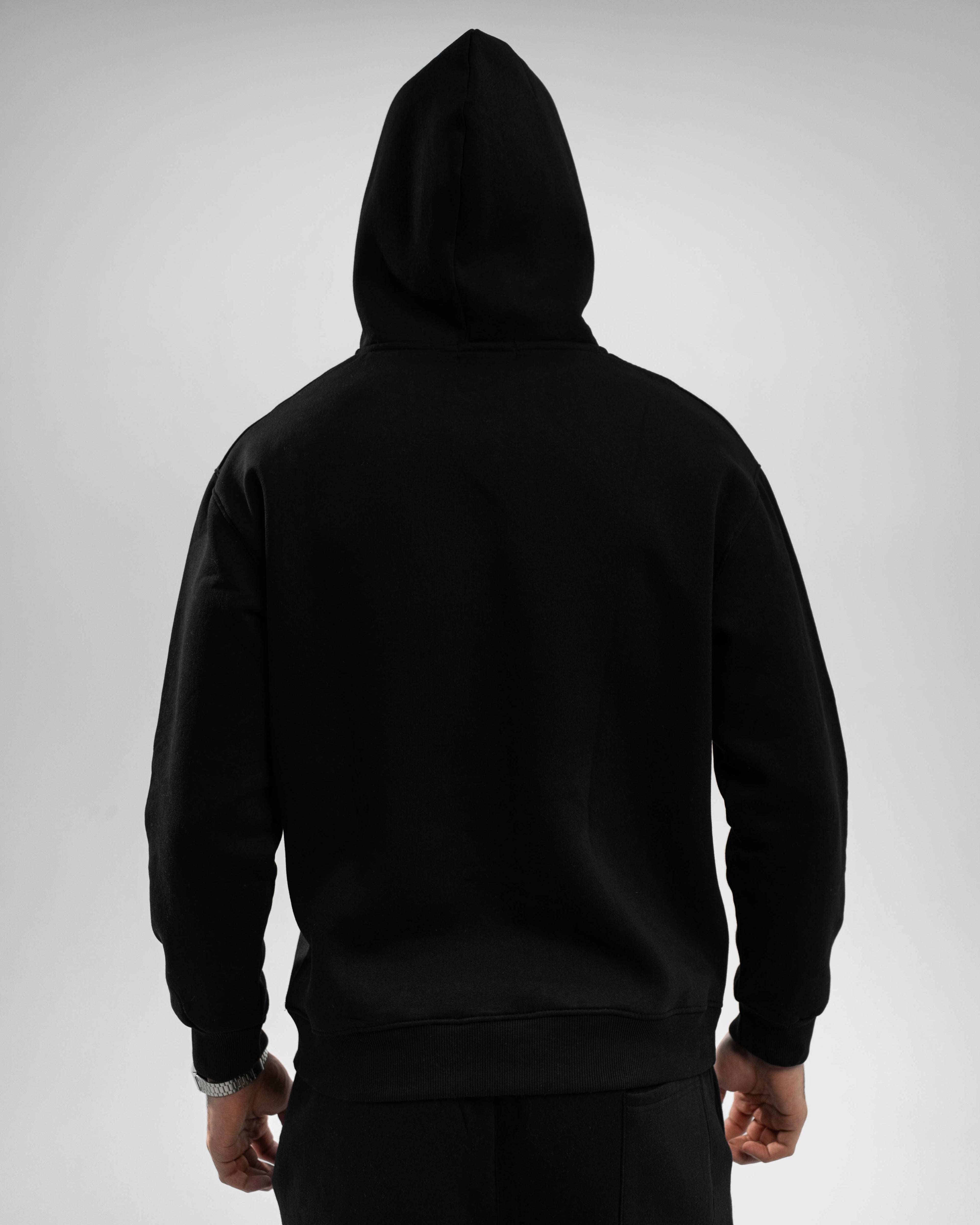 black quarter zipper hoodie
